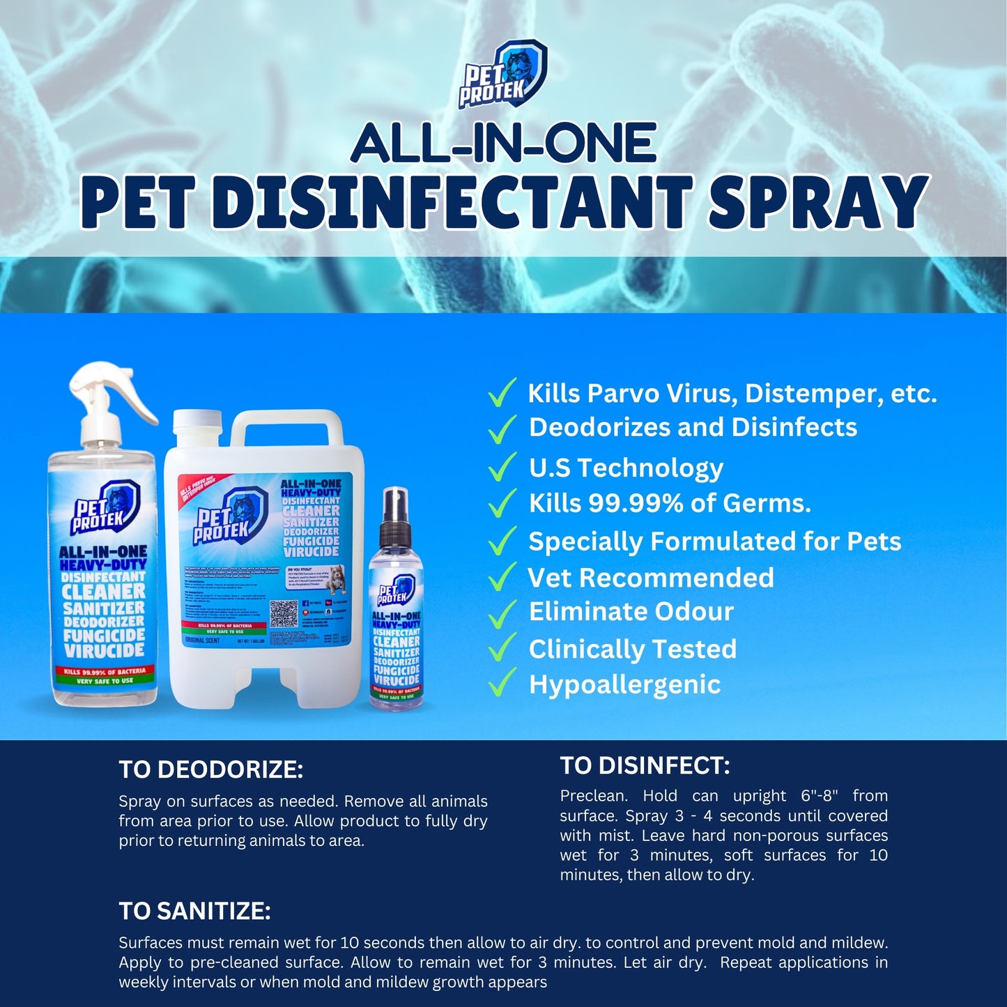 Pet Protek - Pet Disinfectant & Deodorizer (1 Gallon)