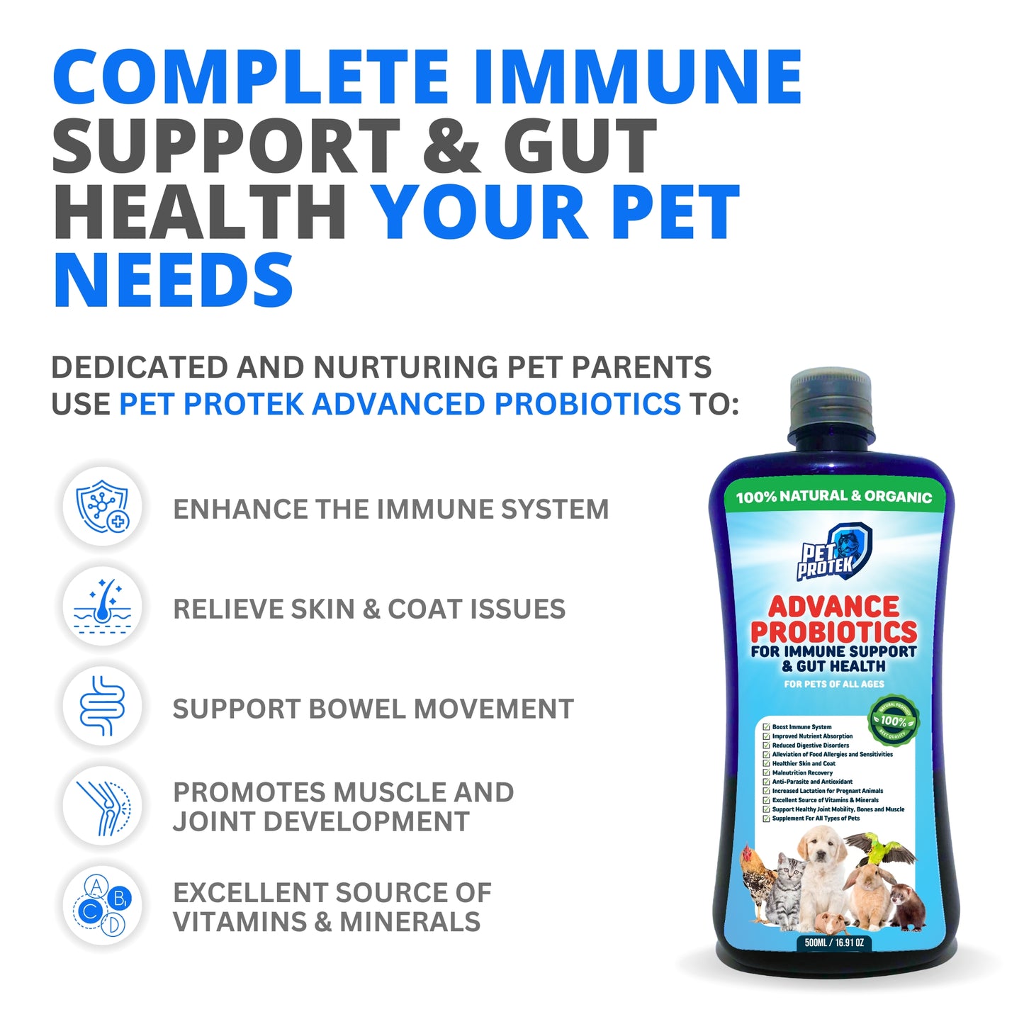 Pet Protek - Advanced Probiotics (500ML)