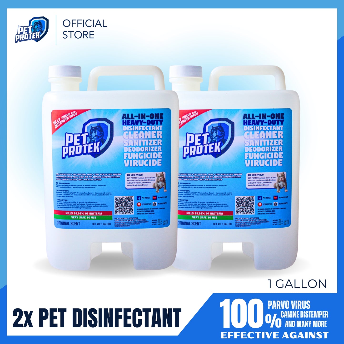 [BUNDLE OF 2] Pet Protek Disinfectant & Deodorizer (1 Gallon)